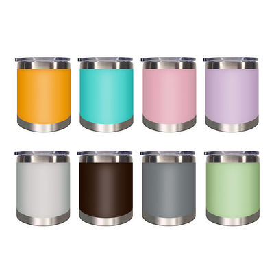 Stainless Steel Travel Tumbler con manico e coperchio rivestiti di polvere