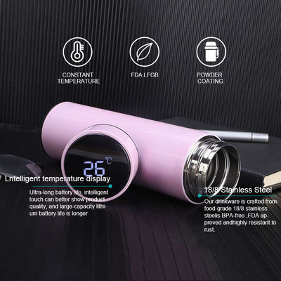 Normal Inteligente Digital Vaccum Mug Thermos Isolato 500ml Acciaio inossidabile Bottiglia d'acqua Colore Random