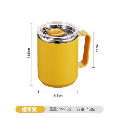 Una tazza di caffè in acciaio inossidabile a doppia parete e isolante