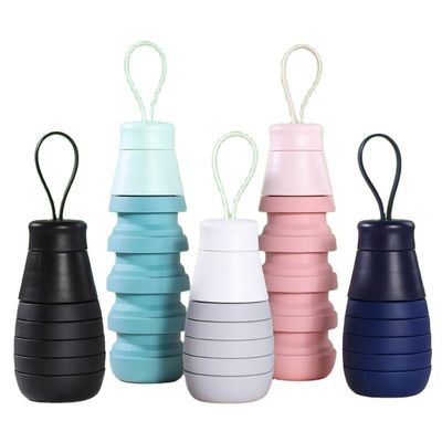 Unisex 500ml Flascia di silicone pieghevole per bevande BPA impermeabile Bottella d'acqua per studenti
