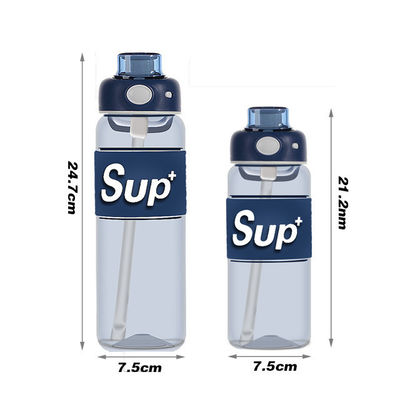 Unisex 178g e 194g Grande capacità palestra sportiva Tritano bottiglia d'acqua con infusore di paglia