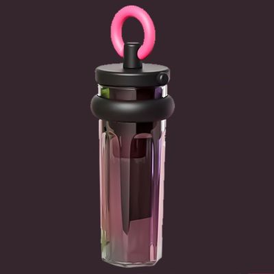 700ml Bottiglia di plastica trasparente con paglia per viaggi
