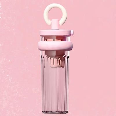 Coppa da viaggio con paglia 700 ml Isolamento termico portabile bottiglia trasparente