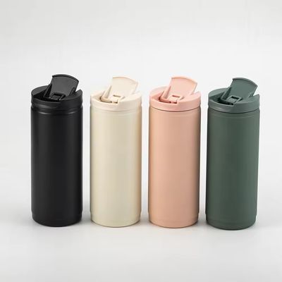 Portatile 400 ml doppia parete in acciaio inossidabile tazza di caffè isolato con coperchio Sport stile Proof Spill Mug Tumbler rosa