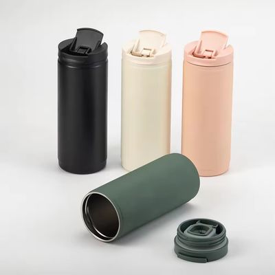 Portatile 400 ml doppia parete in acciaio inossidabile tazza di caffè isolato con coperchio Sport stile Proof Spill Mug Tumbler rosa