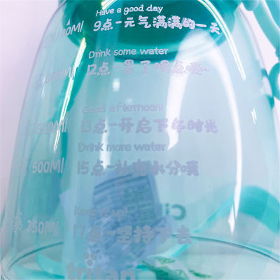 Accessoiri GRAPPIA A MANO Bottella di acqua per sport di plastica per bevande personalizzate con coperchio e paglia