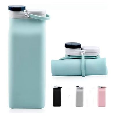 Logo personalizzato Bottiglia d'acqua in silicone pieghevole Eco-friendly e portatile per bambini attivi