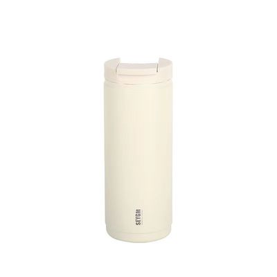 Bianco 400ml Logo personalizzato Doppia parete Acciaio inossidabile Bottiglia d'acqua per caffè Flasche di vuoto Termo