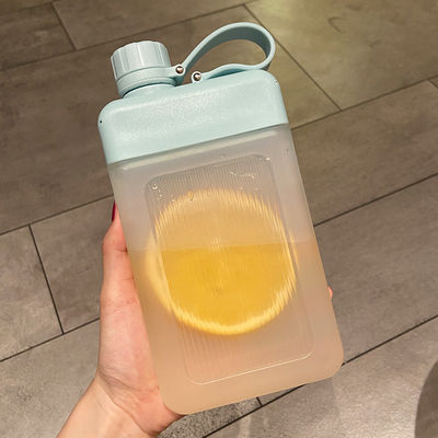 450 ml senza BPA Portable Square PP Plastic Juice Sports Bottle With Cap Custom Pattern