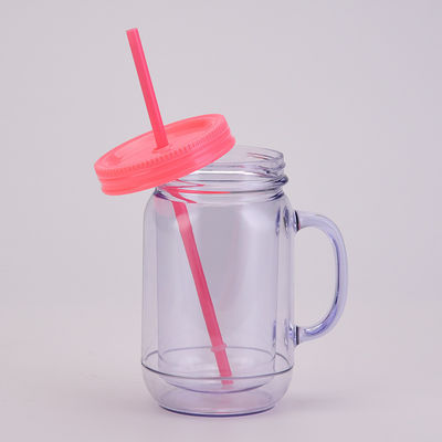 Coppa da bere in plastica unisex con maniglia e tappeto di paglia Capacità 501-600ml Disegno portatile