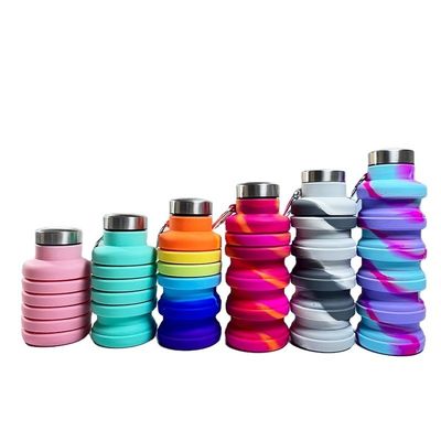 Logo personalizzato Bottiglia d'acqua in silicone da 500 ml per palestra natalizia Sport BPA gratis Coppa Studente
