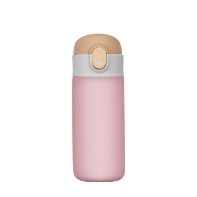 Bottiglia d'acqua in acciaio inossidabile da 16 oz con paglia impermeabile e isolante per bambini attivi
