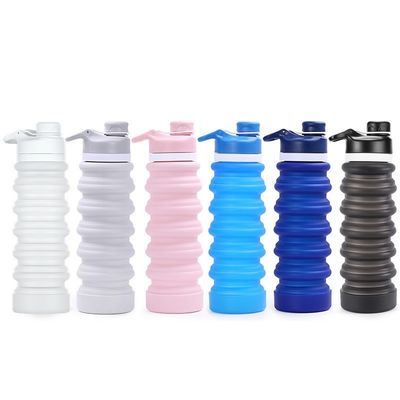 Logo personalizzato Bottiglia d'acqua pieghevole 750ml Silicone senza BPA per bambini Scuola e sport