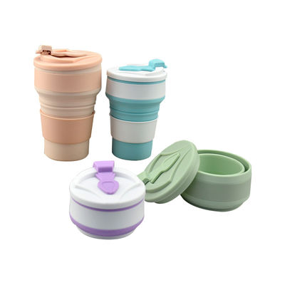 350 ml/500 ml Stampa personalizzata Tazza pieghevole in silicone per bottiglia d'acqua portatile riutilizzabile