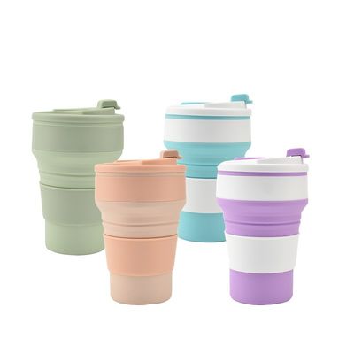 350 ml/500 ml Stampa personalizzata Tazza pieghevole in silicone per bottiglia d'acqua portatile riutilizzabile