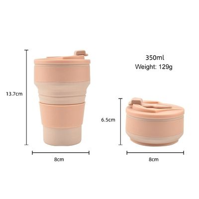 350 ml/500 ml Stampa personalizzata Tazza pieghevole in silicone per bottiglia d'acqua portatile riutilizzabile