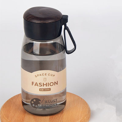 Stampa del logo trasparente 380ml Bottiglia di acqua di plastica portatile semplice per sport all'aperto