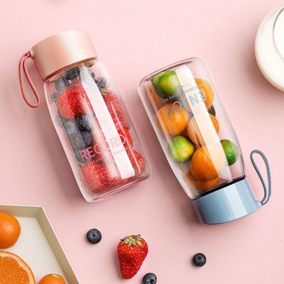 Prestazioni di isolamento termico Cute Portatile 380ml Tazza d'acqua trasparente per esterni