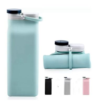 Logo personalizzato Bottiglia di acqua potabile in silicone pieghevole Perfetto per regali d'affari