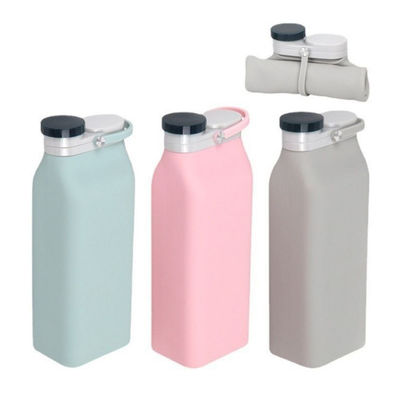 Bottiglia d'acqua pieghevole in silicone con paglia colore personalizzato accettabile