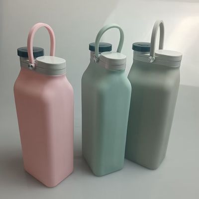 Bottiglia d'acqua pieghevole in silicone con paglia colore personalizzato accettabile
