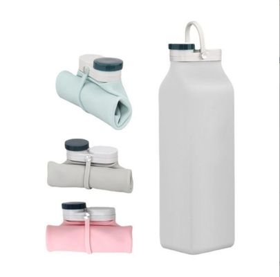 Bottiglia d'acqua pieghevole in silicone con paglia colore personalizzato accettabile