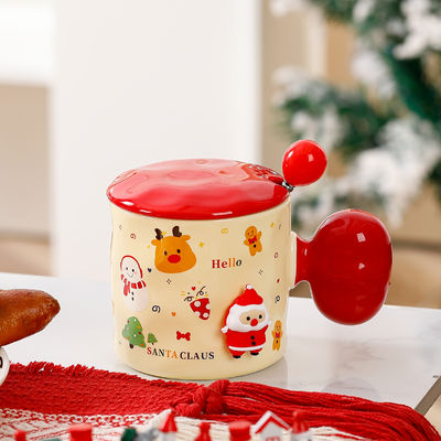 High Beauty 3D Christmas Mug Gift Cover Con Cucchiaio Sublimazione Stile Disegno Personalizzato