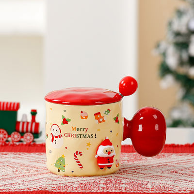 Tazza di ceramica su misura sublimazione Reutilizzabile 3D Tazza di Natale Regalo con coperchio e cucchiaio
