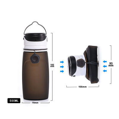550ml Bpa Libero Chiaro Sublimazione Collapsible Gym Sport Bambini Bottiglia d'acqua di silicone con luce a led per adulti