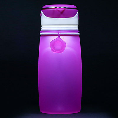 550ml Bpa Libero Chiaro Sublimazione Collapsible Gym Sport Bambini Bottiglia d'acqua di silicone con luce a led per adulti