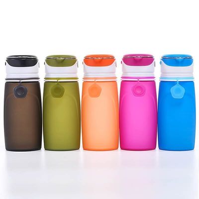 550ml Bpa Libero Chiaro Sublimazione Collapsible Gym Sport Bambini Bottiglia d'acqua di silicone con luce a led per adulti