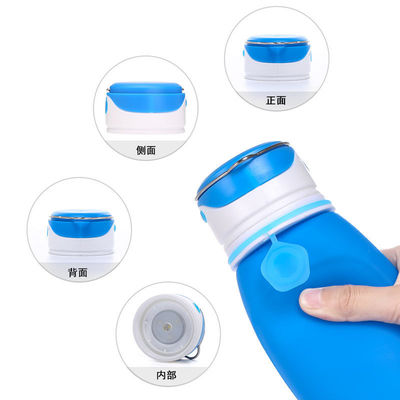 550ml Bpa Libero Chiaro Sublimazione Collapsible Gym Sport Bambini Bottiglia d'acqua di silicone con luce a led per adulti