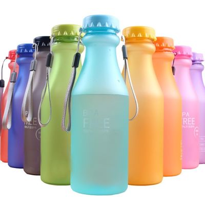 PC Plastico 550ml Portable Frosted bottle di acqua sigillata per viaggiare Yoga Running Camping