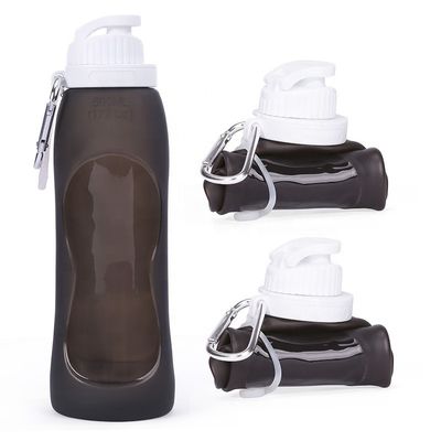 Bottiglia d'acqua in silicone pieghevole con rivestimento anticorrosione per sport e viaggi