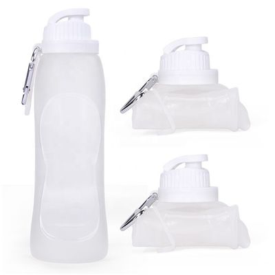 Bottiglia d'acqua in silicone pieghevole con rivestimento anticorrosione per sport e viaggi