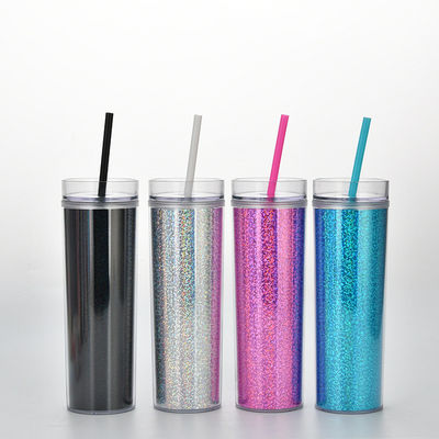 Accessori con paglia 450ml Eco Friendly Reusable Plastic Coffee Tumbler con logo