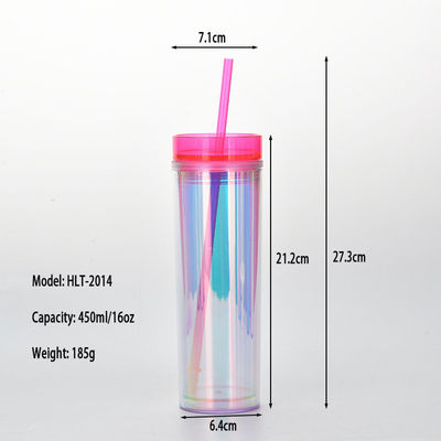 Accessori con paglia 450ml Eco Friendly Reusable Plastic Coffee Tumbler con logo