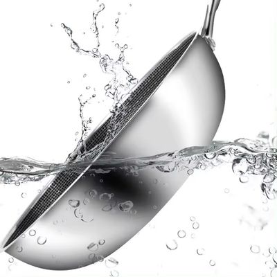 32cm 34cm Wok Pot antiaderente con coperchio di vetro in acciaio inossidabile antibatterico 304