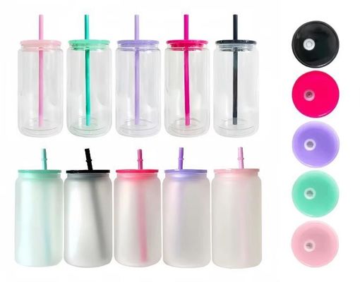 Bottiglia da bere in vetro portatile colorata Bottella di vetro a forma gratuita Bottella d'acqua di frutta