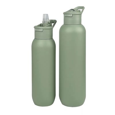 Flasca di acciaio inossidabile isolante sotto vuoto con maniglia verde 580ml e 1000ml