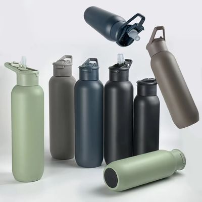 Flasca di acciaio inossidabile isolante sotto vuoto con maniglia verde 580ml e 1000ml