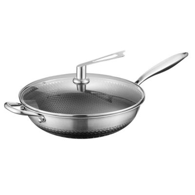Stampa personalizzata Logo Wok in acciaio inossidabile adatto per stufe e cucina ecologica