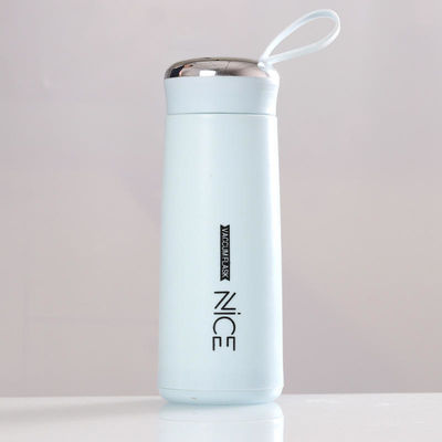 Bottiglia d'acqua portatile in vetro da 400 ml con logo Lanyard