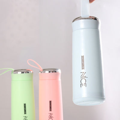 Bottiglia d'acqua portatile in vetro da 400 ml con logo Lanyard