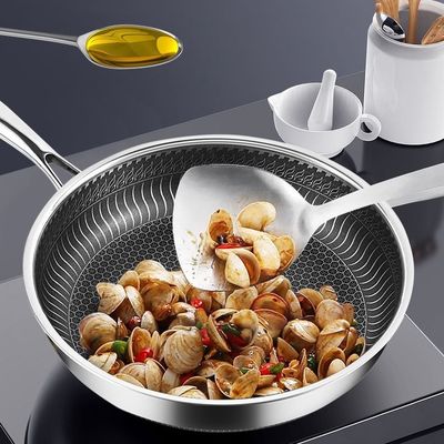 Scopo generale Acciaio inossidabile Woks personalizzabile e non attacca per le vostre esigenze di cucina