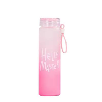 Sostenibile 500ml BPA Free Custom LOGO Gradient Frosted Glass Water Bottle Cup per studenti