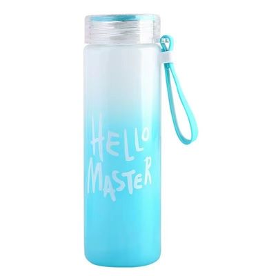 Sostenibile 500ml BPA Free Custom LOGO Gradient Frosted Glass Water Bottle Cup per studenti