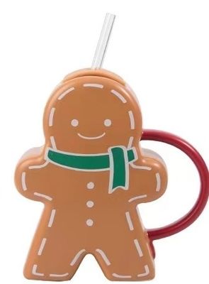 Tazza ceramica regalo di Natale a forma di pan di zenzero Tazza da caffè per bevande sostenibili Tipo