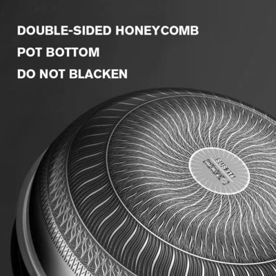 30 cm di diametro Honeycomb Wok per cucina domestica con coperchio di vetro e rivestimento antiaderente