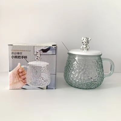 Disegno minimalista Tazza da caffè in vetro con maniglia Capo cucchiaio Alto aspetto Capacità 380ml